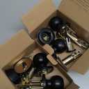 Exterior Door Lock Set with Deadbolt, Single Cylinder Deadbolt Lock and Door Knob Set, Keyed Alike Door Locks for Front Door,Matte Black Door Knob and Deadbolt Set(2Pack Set)