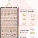 BAGSMART Hanging Jewelry Organizer Storage Roll with Hanger Metal Hooks Double-Sided Jewelry Holder for Earrings, Necklaces, Rings on Closet, Wall, Door, 1 piece, Extra Large, Black