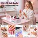 2-in-1 Rechargeable Cordless UV LED Nail Lamp & Electric Nail Drill Kit with Auto Sensor, LCD Display,45000 RPM Professional Gel Nail Dryer Machine for Home Salon Use & Training Nail Art Practice