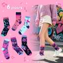 6 Pairs Kpop Party Favors Bulk K-pop Socks Bulk for Women Girls Fans Kpop Birthday Party Supplies Music Friendship Gifts K-pop Themed Gifts, One Size
