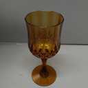 Plastic Wine Glasses, Plastic Goblets Vintage Style Cordial Unbreakable Drinking Glasses, Reusable Drinkware for Wedding Reception, Grand Event Party Supplies (48, Amber), 7oz