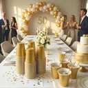 12 Oz Gold Plastic Cups Disposable,100 Count Party Cups for Wedding,Birthday,Picnic,Graduation
