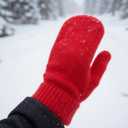 Women's Winter Mittens for Adult Ladies Soft Knitted Gloves Thick Crochet Mittens Cold Weather Accessory(S/M) (Red, M)