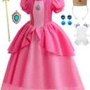 Princess Costume for Girls Princess Dress Up Costume with Accessories Kids Birthday Party Halloween Cosplay