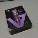 Groin & Body Hair Trimmer for Men - Electric Shaver for Pubic Hair, Chest, Legs - Ball Pubic Groomer, LED Light, Replaceable Ceramic Blade Heads, USB-C Recharge Dock, Waterproof Hygiene Razor, Purple