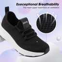 ZOVE Wide Toe Box Shoes Women Extra Wide Width Sneakers Ultra Light Road Running Shoes Non-Slip Tennis Sneakers Breathable Walking Athletic (Black)