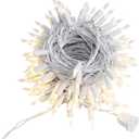 100 LED Warm White Christmas String Lights, 35 FT White Wire, UL Certified Commercial Grade, Indoor and Outdoor Use
