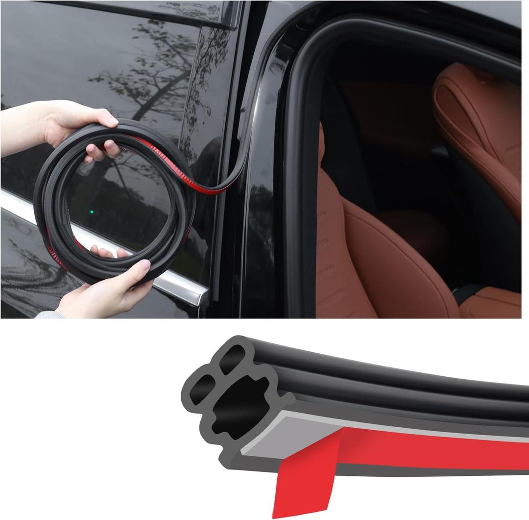 52.5Ft Car Door Seal,Thickened Rubber Automotive Weather Stripping for Hoods,Trunks,Windows,Universal Soundproof Car Weather Stripping Car Accessories for Most Car,Truck,SUV (52.5Ft)