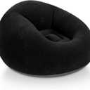 Realspring Inflatable Bean Bag Chairs for Adult Blow up Chairs Lazy Sofa Folding Portable Inflatable Chair for Movie Outdoor Room Bedroom Reading Camping(Black)