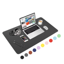 WisFox Mouse Pad, Leather Desk Pad Protector, Office Desk Mat, Non-Slip PU Leather Desk Blotter, Laptop Desk Pad, Waterproof Desk Writing Pad for Home Office Decor(Gray, 31.5" x 15.7"), Pack of 6