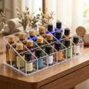 Essential Oil Holder,18 Slots Plastics Essential Oil Storage,for Bottles Perfumes and Nail Polish Shelf,Essential Oil Organizer,Makeup Storage Rack
