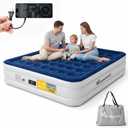 King Air Mattress with Built in Pump, 18" Inflatable Mattress, 4-Min Fast Inflation Air Bed, Leak-Proof King Size Air Mattress, Portable Blow Up Mattress for Guests, Moving, Camping & Home