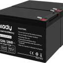 Miady 12V 12Ah Rechargeable Sealed Lead Acid Battery (2 Packs)