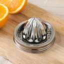 Lemon Lime Orange Manual Juicers Stainless Steel Hand Squeezer with Glass Mason Jars, set of 2 (16 OZ)