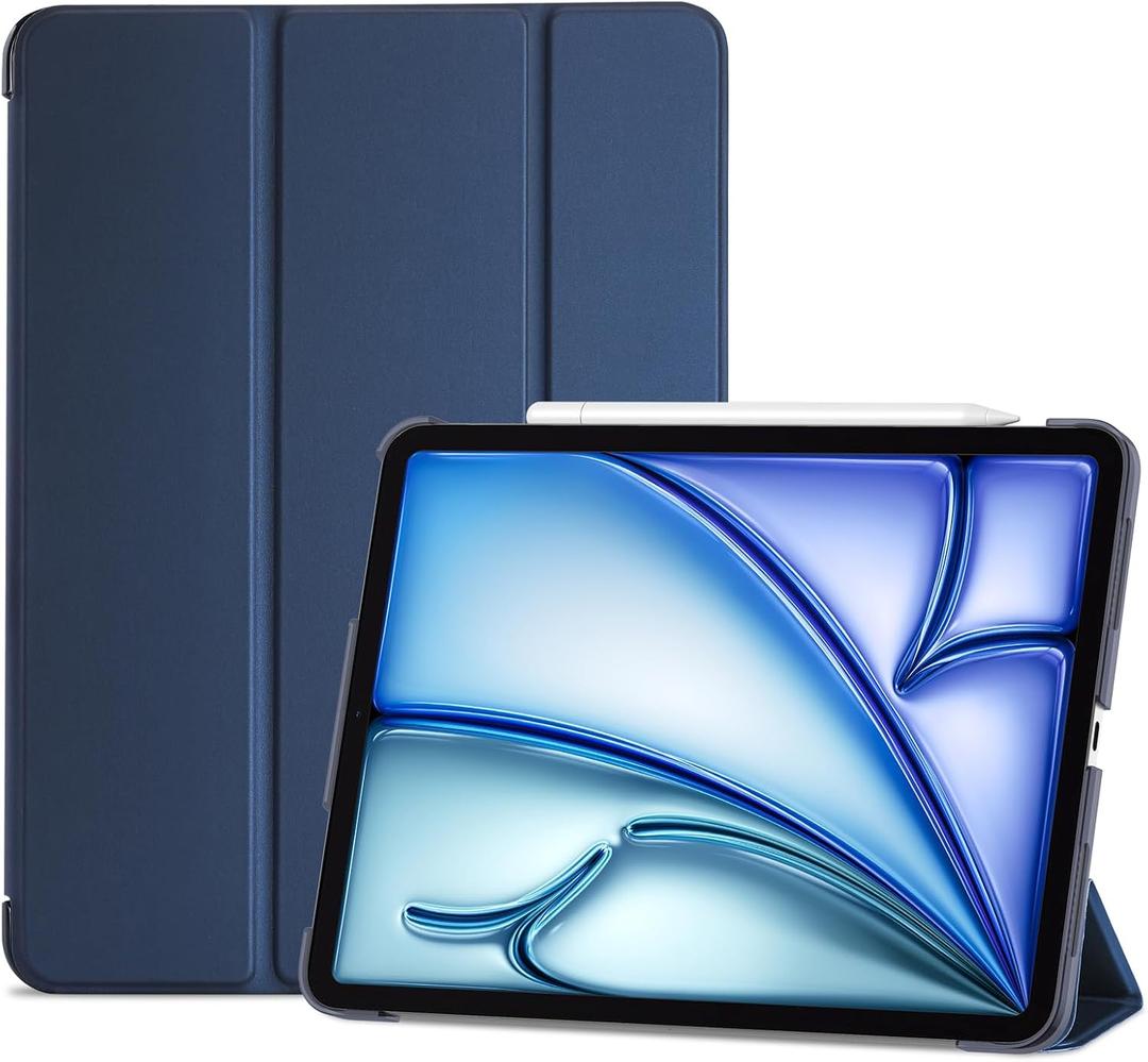 ProCase Smart Case for iPad Air 11-inch M4 (2026, 8th Gen) / M3 (2025) / M2 (2024) & 10.9 Inch iPad Air 5th (2022) & 4th (2020)  Protective Hard Back Cover with Auto Sleep/Wake - Navy