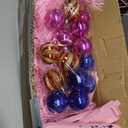 3Ft Christmas Tree with Lights, Table Christmas Tree with 50 LED 12 Modes, 3D Star, 15 Hanging Ball Ornaments, Small Prelit Xmas Tree for Tabletop, Home and Office (Pink)