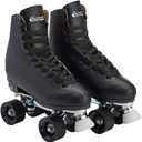 Chicago Quad Roller Skates for Women & Men – Durable, Top Performance Indoor/Outdoor Use or Roller Derby - Classic Deluxe Leather High-Top Boots with 60mm Urethane Wheels & Semi-Precision Bearings, W 7/M6 (Black)