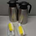 2 Pcs 68 OZ Insulated Coffee Carafe  Thermal Stainless Steel Carafe for Hot Liquids | Double Wall Coffee Thermos Dispenser with Cleaning Brushes  Keep 12H Hot & 24H Cold