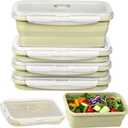 Silicone Food Storage Containers with Lids, 4 Pack Set 40.5oz/1200ml Collapsible Meal Prep Lunch Containers with Airtight Lid & Ven, Microwave, Dishwasher Safe