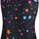 Girls Bathing Suits Size 6 7 Years Old Black Stars Print One-Piece Halter Swimsuit Quick Dry Summer Beach Kids Swimwear