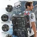 MATEIN Fishing Backpack with 4 Tackle Boxes, Fishing Bag with Rod Holder & Safety Compass & Cooler, Gifts for Fishermen, Large