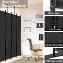 MAYOLIAH 6 Panel Folding Privacy Screen 9ft Wide, 6ft Tall Partition Room Divider Portable Office Walls Dividers, Black