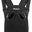 Pawaboo Pet Carrier Backpack, Adjustable Pet Front Cat Dog Carrier Backpack Travel Bag, Legs Out, Easy-Fit for Traveling Hiking Camping for Small Medium Dogs Cats Puppies 8-12lbs, Large, Black