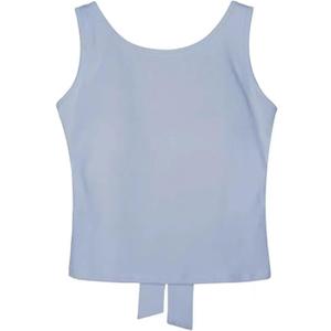 Tops Women Sleevelesss Tees Bow Backless Vest with Padded Solid Outwear Tank Top Skinny Hipster Street Vests (One Size, Blue)