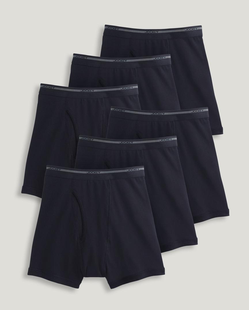 Jockey Men's Underwear Classic 5" Boxer Brief - 6 Pack (Large, White)