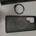 For Samsung Galaxy S25 Ultra Magnetic Case Rotary Ring Kickstand TPU + PC Phone Cover - Black