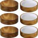 6 Pieces 3.75 Inch Wooden Mason Lid Canning Jar Lid Bottle Molded Screw Replacement Lids Wide Mouth Glass Yogurt Jar Lids for Jar Spice Cap Home Kitchen Practical Sealing Utensil Kit