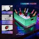 15L LED Ice Bucket for Parties, Rechargeable 7-Color Changing Light Up Beverage Tub, Clear Acrylic Wine & Champagne Drink Cooler, Leakproof Party Tub for Home Bar & Outdoor Entertaining