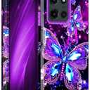 Hekodonk for Moto G 5G 2025 Case,Glow in The Dark Three Layer Heavy Duty Shockproof Protection Hard Plastic+Soft Silicone Full Body Drop Protective Case for Moto G 5G 2025,All Purple