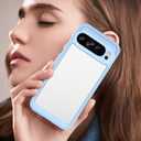 for Google Pixel 9 Pro XL Case: Clear Unisex Shockproof Flexible TPU Slim Fit Transparent Protective Phone Crystal Clear for Pixel 9 Pro XL Case Cover(Blue)