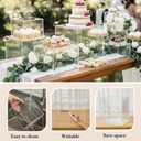 Leinuosen 7 Pcs Extra Large Buffet Risers Set 8" to 14" Acrylic Display Box Square Catering Dessert Table Riser Food Display Decorative Stand with Hollow Bottom for Catering Supplies(Clear)