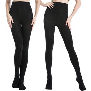 MANZI 2 Pairs 400D Women's Black Thermal Warm Winter Fleece Tights (XX-Large)