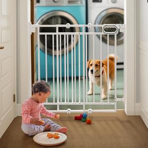 Retractable Baby Gates, Pet Gate with Cat Door - 33" Tall, Extends to 55" Wide, Mesh Baby Gate with Door for Cats/Small Dogs, Easy Install for Doorways, Indoor &Outdoor,Black