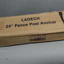 LADECH 4x4 Fence Post Anchor 24' Black Powder Coated Metal Ground Spike Mailbox Post Anchors
