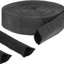 33 FT Nylon Hydraulic Hose Protector Sleeve Black Protective Cover Hose Sheath Hydraulic Hoses Wrap Cable Sleeve Torch Cutting Wire Cable Cover Management Wrap for Cord Tig (0.98 Inch Id)