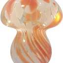 JBGIYOSG Mushroom Table Lamps Night Lights Cute Glass Nightstand Bedside Desk Lamps for Bedroom Living Study(Bulb Included) - Red