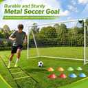 Soccer Goal 12×6, 8×6 and 6×4 FT Soccer Goals for Backyard, 2" Diameter Steel Goal for Kids and Adults Large Soccer Goal Powder Coated Galvanized Steel Post with Soccer Target Net for Training