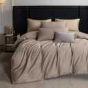 MooMee Duvet Cover Set, 100% Extra Long Staple Cotton 600 Thread Count Sateen Smooth Luxury Breathable Hotel Quality Cooling Bedding for All Season, 3 Pieces (Tannish Gray, King 104"x90")