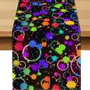 Neon Table Runner Let's Glow Theme Party Decoration Glows in The Dark Dining Room Home Kitchen Table Decor, 
13 x 72 inches