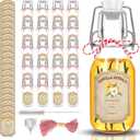20 Pack Swing Top Glass Vanilla Extract Bottles 4 oz with Lids, Vanilla Extract Labels and Funnel, Glass Boston Vanilla Bottles for Syrup Gift, Flip Top Glass Bottles Jars for Vanilla Extract