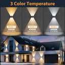 6PACK Solar Sconce Lights Outdoor,3000/4000/6000K 3 Modes Up and Down Solar Wall Lights Dusk to Dawn Lighting IP65 Waterproof Solars Lights Outdoor for Exterior Front Porch Garage Fence Patio Yard