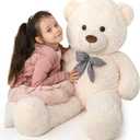 MaoGoLan Giant Teddy Bear Plush Toy - Ultra Soft & Cute Large Stuffed Animal 39 inches, Perfect for Baby Showers, Birthdays, Valentines Day Gifts (Kids, Couples, Family),Beige (Cream)