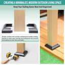 2 Pcs 6" (5.5" Post/8.5" Base) Aluminium Post Skirt Covers for Gazebo, Trellises, Horse Barns, Deck Posts,6" Deck Post Base Covers (Black)