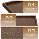 Wooden Serving Tray Square Wood Serving Tray Decorative Platter, 14.2x14.2 Inch Fit for Home Decor Kitchen Coffee Table Candle Holder, (Brown)