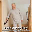 12" Stair Handrail, Wall-Mounted Safety Grab Bar for Indoor & Outdoor Steps, Rustic Pipe Design, Black ((2 Sets))