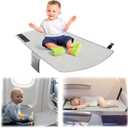 Qivine Toddler Airplane Bed, Traveling Airplane Bed with Fasten Belt, Flight Air Plane Seat Extender for Kids, Portable Beds Toddler Airplanes Seat Extender for Boys (Gray)